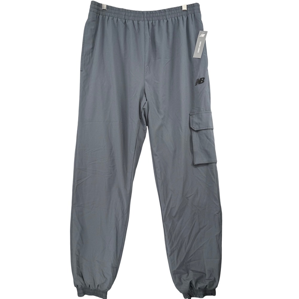 NEW New Balance Cargo Pants Mens XL Gray Mesh Lined Ripstop Joggers